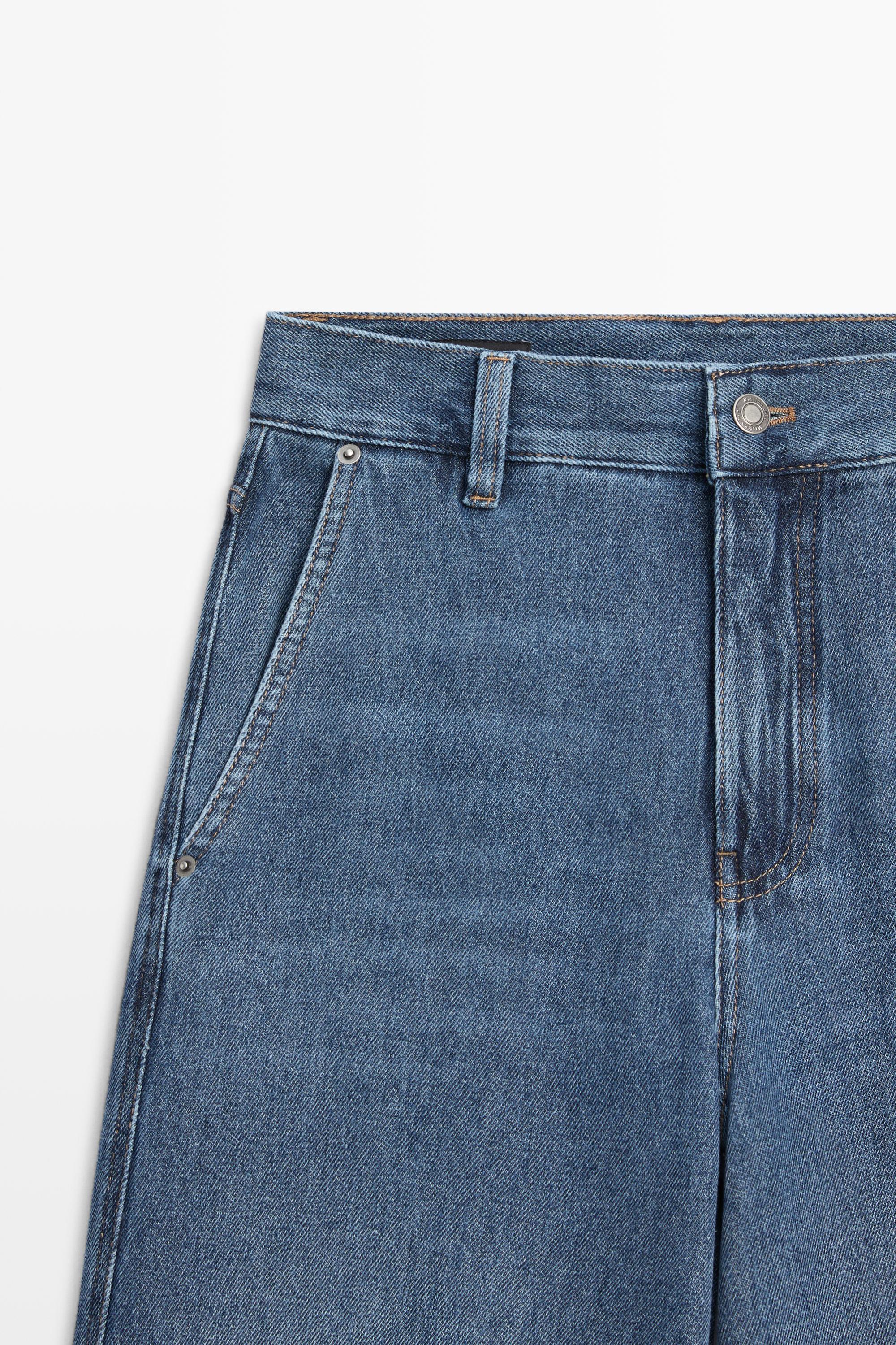 Jean wide leg taille moyenne